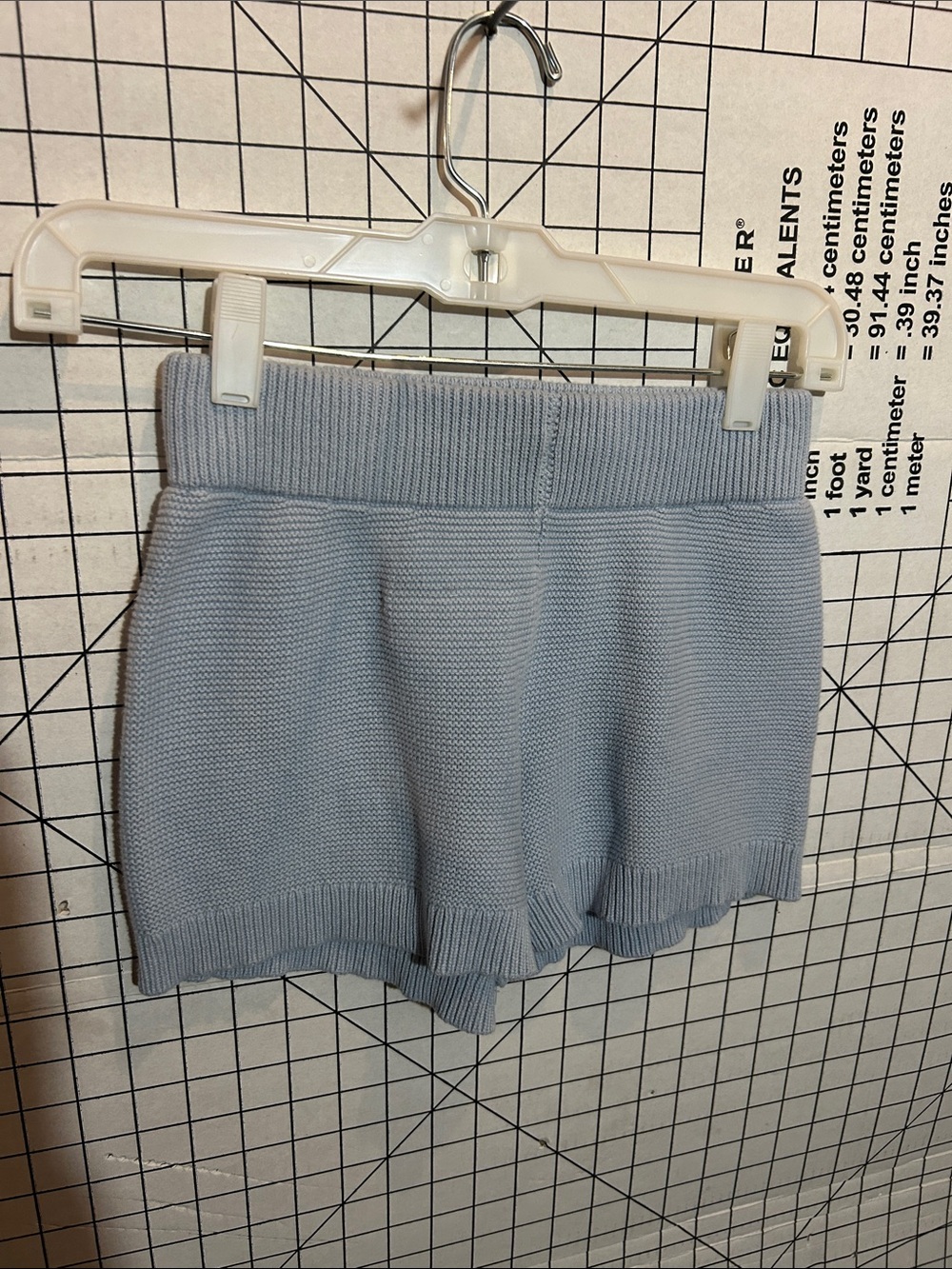 Moon & Madison Cozy Ribbed Knit Women’s Shorts — Light Blue